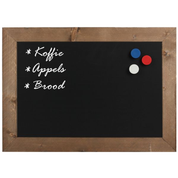 Magnetisch Krijtbord Hout Bruin 70x90 cm
