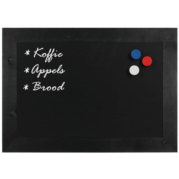 Magnetisch Krijtbord Hout Zwart 40x50 cm
